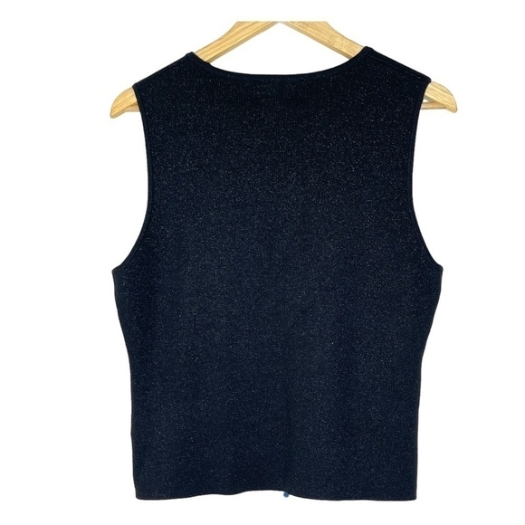 JESSICA Black Vintage Beaded Knit Tank Top US M/12 - Picture 3 of 7